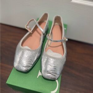 Silver JCrew  Ballet Flats